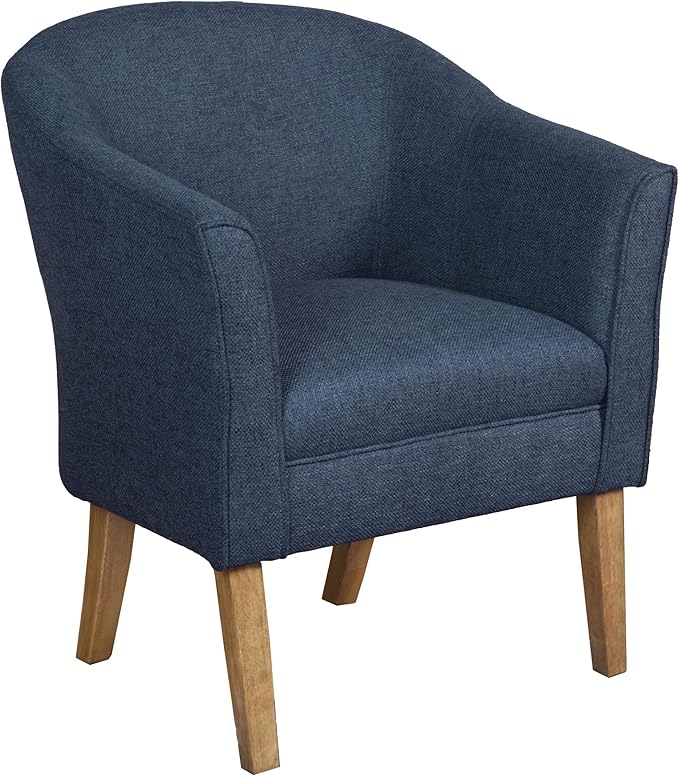 HomePop Barrel Shaped Accent ChairArm Rest WOOD AND POLYESTERBlue Medium