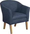 HomePop Barrel Shaped Accent ChairArm Rest WOOD AND POLYESTERBlue Medium