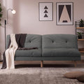 Flamaker Convertible Futon Sofa Bed Futon Couch with Adjustable Back Upholstered Sleeper Sofa Bed for Living Room Furniture (FabricGrey)