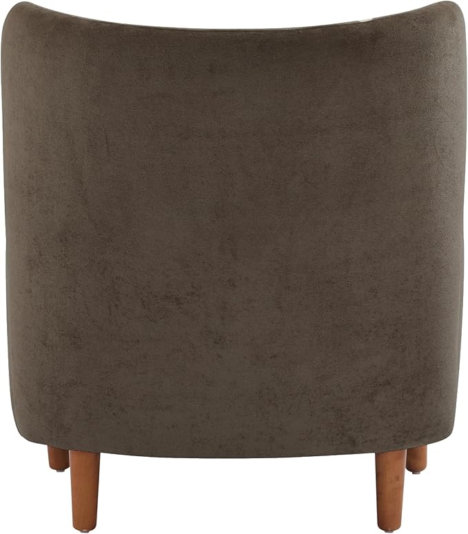 Christopher Knight Home Dolly Mid-Century Modern Velvet Upholstered Wingback Club Chair Living Room Lounge Chair for Relaxation Reading Armchair Solid Wood Living Room Accent Chair Dark Brown