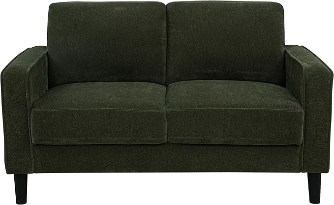 Coaster Home Furnishings - Ruth - Fabric - Upholstered Loveseat with Slim Track Arms Attached Cushions Angled Legs - Transitional Style - Living Room - 54-Inch - Matcha - 511215