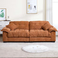 90.55 Oversized Loveseat Couch for Bedroom Cloud Couch Small Couches for Small Spaces 2 Seater Deep Loveseat Burnt Orange Modern Sleeper Sofa Orange