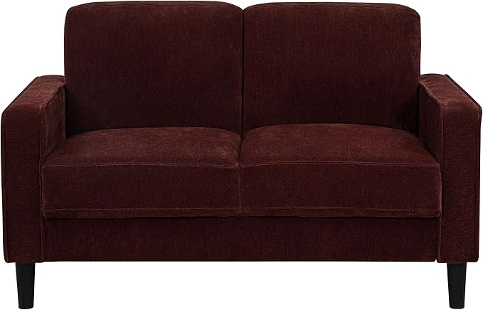Coaster Home Furnishings - Ruth - Fabric - Upholstered Loveseat with Slim Track Arms Attached Cushions Angled Legs - Transitional Style - Living Room - 54-Inch - Rust - 511212