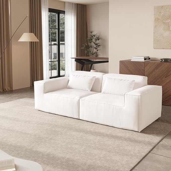 JACH 86.62 Modular Sectional Couch Huge Plus Love Seat Sofa Modern Comfy Cloud Couches Sofa Furniture for Living Room Office Apartment Beige