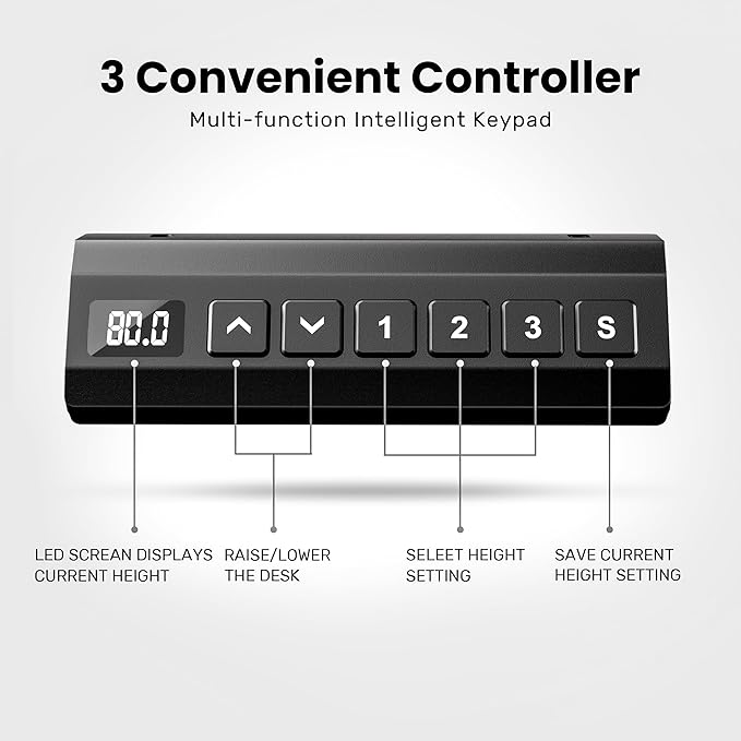 Electric Standing Desk FrameMemory Controller Height Adjustment176lbs Weight CapacityFor 37 to 77.5 DesktopErgonomic Sit Stand Desk Base for Home OfficeBlack Frame Only