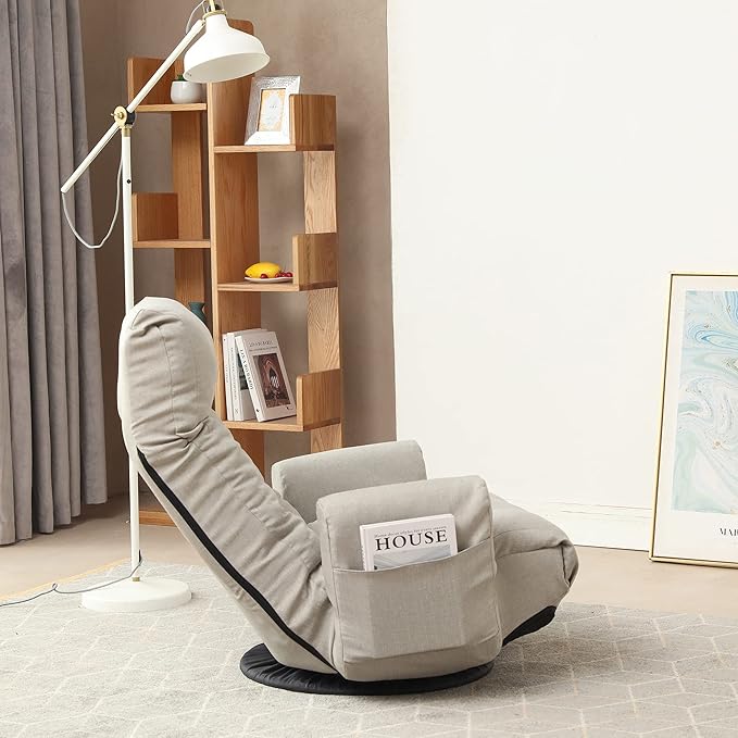 Adjustable Head and Waist Game Chair Lounge Chair in The Living Room 360 Degree rotatable Sofa ChairRotatable seat Leisure Chair Deck Chair