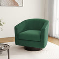 Swivel Barrel Accent Chair Modern Round Corduroy Fabric Arm Chair for Living Room Bedroom Comfy Club Reading Chairs for Adults (Corduroy Dark Green Set of 1)