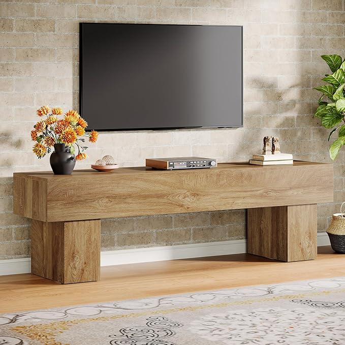 Tribesigns 63 TV Stand Farmhouse Entertainment Center Low TV Console Table for Living Room Long Media Console Television Stands for 55/60/65 Inch TV