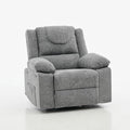 Swivel Rocker Recliner Chair for Adults with Massage and Heat Oversized Linen Fabric Glider Nursery Chair with Deep Seat High Backrest Upholstered Single Sofa for Living RoomGray