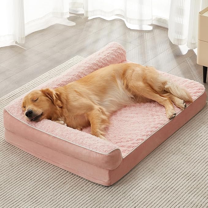 BFPETHOME Orthopedic Dog Beds for Large Dogs-Waterproof Sofa Pet Bed with Removable Washable Cover Big Dog Bed with Waterproof Lining and Nonskid BottomPet Bed for Large Dogs