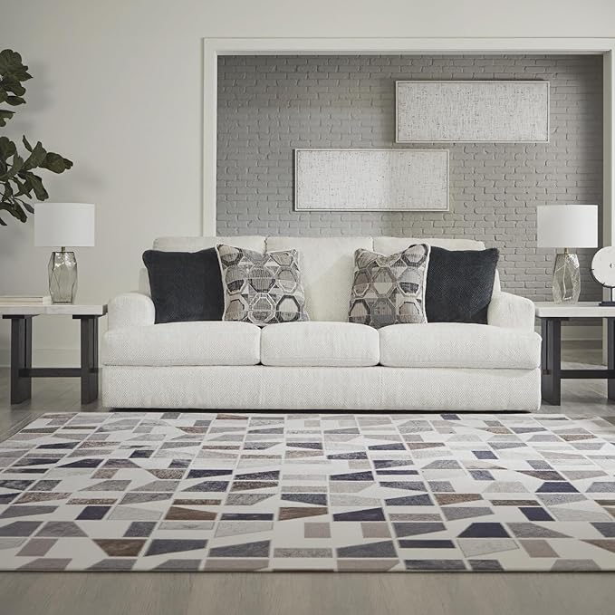 Signature Design by Ashley Karinne Coastal Sofa with Non-skid Legs White