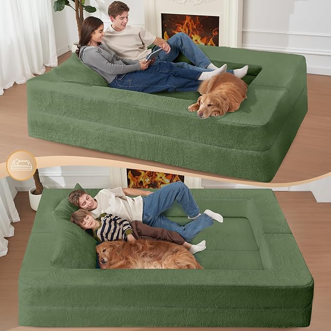 Futon Sofa Bed with Pillow 3-in-1 Sleeper Sofa Bed with Removable Cover Convertible Floor Sofa Bed No Assembly Boneless Couch for Living Room Bedroom