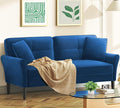 Loveseat Sofa 69 Love Seat Couches Comfy Velvet Small Sofa Couch for Bedroom with 2 Pillows Tool-Free Setup Sofas &amp Couches 700lb Load Sofas for Living Room Mini Couch for Bedroom Blue Couc