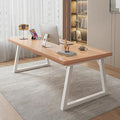 Solid Wood Computer Desk Natural Real Wooden and Metal Legs Home Office DeskIndustrial Executive Desk Workstation Modern Writing Desk Pc Table for Gaming Work Study(120x60x75cm(47x24x29inch) Wood)