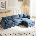102 Cloud Sectional Couch Modular L Shaped Sofa with Movable Ottoman Comfy Chenille Deep Seat Sofa with Throw Pillows 3-Seater Cloud Couches for Living Room Apartment