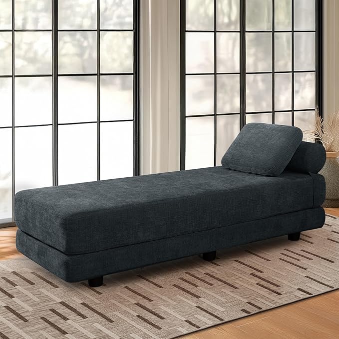 Daybed Queen Size Sofa Bed Chair 80 L Folding Sofa Chair with Pillow Lounge Chaise Bed Chair with Back Support for Living Room Bedroom