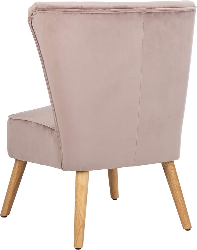 Safavieh Home June Retro Glam Mauve Velvet and Natural Accent Chair