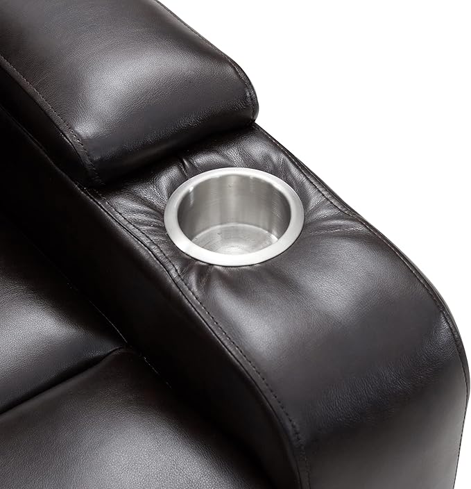Merax Power Motion Recliner with USB Charging Port and Hidden Arm Storage 2 Convenient Cup Holders Design and 360° Swivel Tray TableBlack