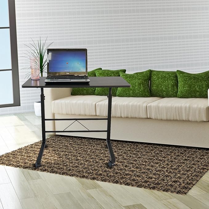 Karl home Side Table Mobile Standing Computer Desk Adjustable Height Portable Laptop Table TV Tray Computer Workstation Sofa Bed for Home OfficeDesktop 31.50 L x 18.11 W Black