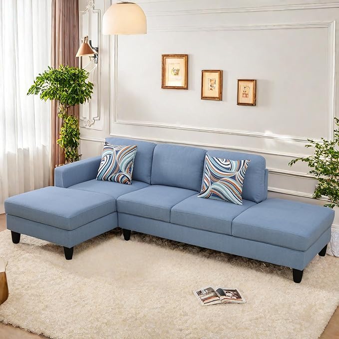 Sectional Couches for Living Room Furniture Sets 4 Seat Modular Sectional Sofas for Living Room Set with Removable Chaise L Shaped Couch Set with 2 Armrest for Apartment Black