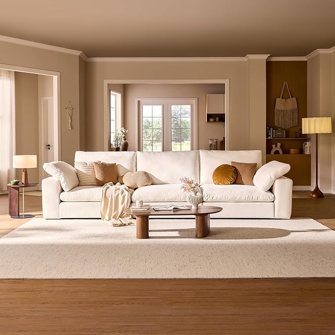 Cloud Modular Sectional Sofa Oversized Cloud Couch with Deep Seat Modern Comfy Couches with Washable Cover Easy Assembly Cloud Couch Sectional for Living Room - 3 Seater 110.2