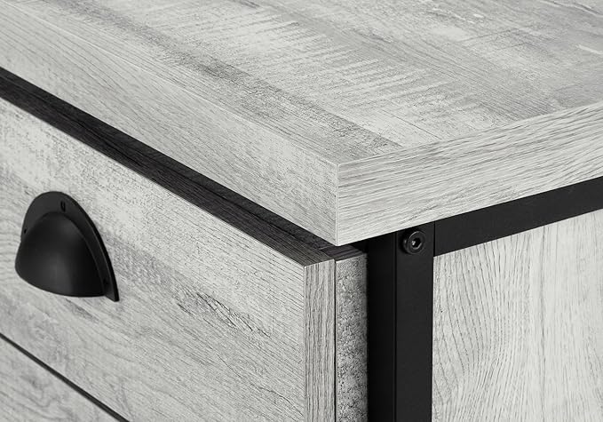 Computer Desk Home Office Laptop Storage Drawers 55 l Work Grey Laminate Black Metal Contemporary Modern