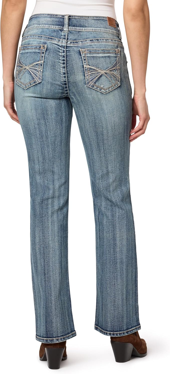 WallFlower Luscious Curvy Bootcut Jeans for Women Mid-Rise Insta Stretch Denim Size-Inclusive Juniors Jeans