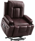GarveeHome Power Lift Recliner Chair - Heat and Massage PU Leather Electric Lift Recliner for Elderly &amp Mobility Impaired Adjustable Back and Legs Heavy Duty Lift Chair for Seniors