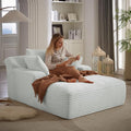 KEIKI 67 Oversized Chaise Lounge Chair Indoor Modern Corduroy Sleeper Sofa Bed with Deep Seat Comfort Boneless Cloud Couch Reading Chair for Home Office Break Area No Assembly Required