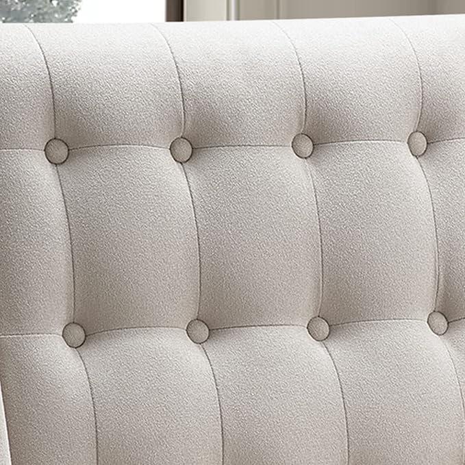 Rosevera Maci Accent ChairsMid Century Modern Armchair for Living Room Comfy Seat for Bedroom ApartmentEasy Assembly Standard Size Beige