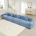 168 Corduroy Sectional Couches for Living Room Blue Comfortable Oversized Sectional Sofa Set with Deep Seat Large 3 Seater Couch Sofas para Sala Modern Corduroy Couch Set