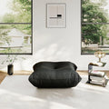 Lazy Floor SofaFireside ChairBig Bean Bag Ottoman with Memory Foam Filled for Living RoomBlack