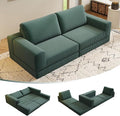 78 Convertible Loveseat Sofa Comfort Corduroy Futon Sofa Bed Wide Armrest Deep Seat No Assembly Folding Sofa Bed for Living Room/Home Office/Apartment (Green Loveseat)