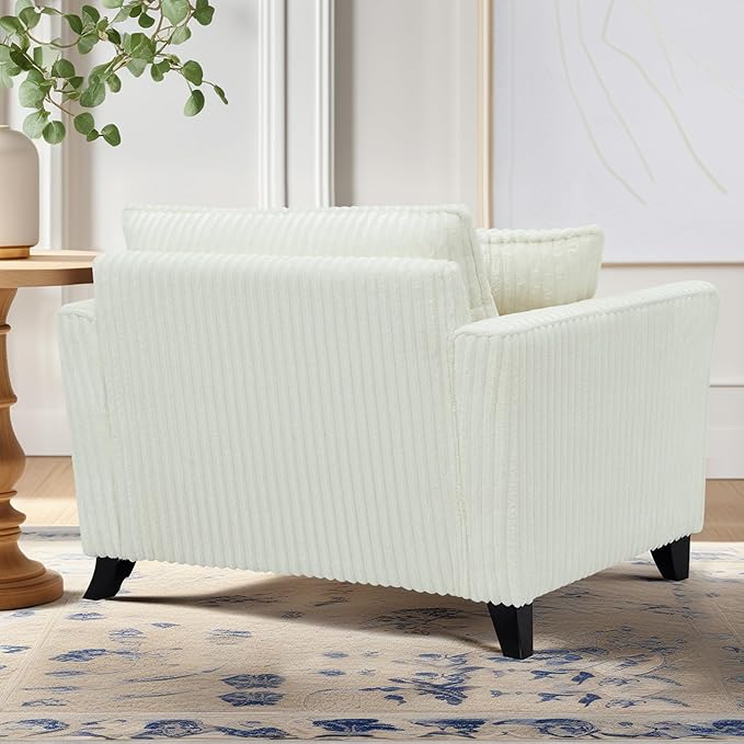 ERYE Living Room Accent Chair Modern Corduroy Upholstered Chair Wider Seat Cushion Leisure Armchair W/2 Pillows and Removable Cover for Home ApartmentBedroomOffice