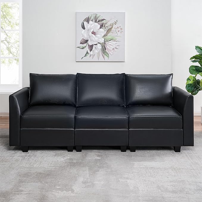 Naomi Home Elizabeth Modern DIY Collection Black/Air Leather/Sofa