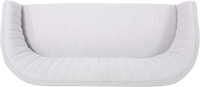 Great Deal Furniture Noble House Galena Mid-Century Fabric Loveseat in Mity Gray