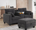 69 Loveseat Sofa Comfy Velvet Loveseat for Small Spaces 2 Seater Small Couch for Living Room Modular Sectional Sofa with Storage Ottoman for Bedroom Office Apartment Dark Gray