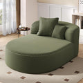 Modern Corduroy Fabric Chaise Lounge Chair Indoor Boneless Couch 51.6 Sofa Bed with Two Supportive Pillows for Living Room Office (Green/R1)