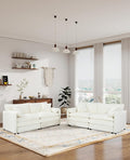 Modular Sectional Sofa Sets2 Pieces Chenille Sectional Loveseat SofasDeep Seat Comfort4-Seater Comfy Couch for Living Rooms &amp Apartment Guest Rooms Beige