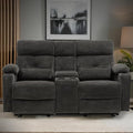 68 Power Reclining Loveseat with Heat &amp Massage Wall Hugger Double Reclining Sofa with Console Cup Holders &amp Storage Power Recliner Couch for Camper Trailer RV Home Theater Living Room