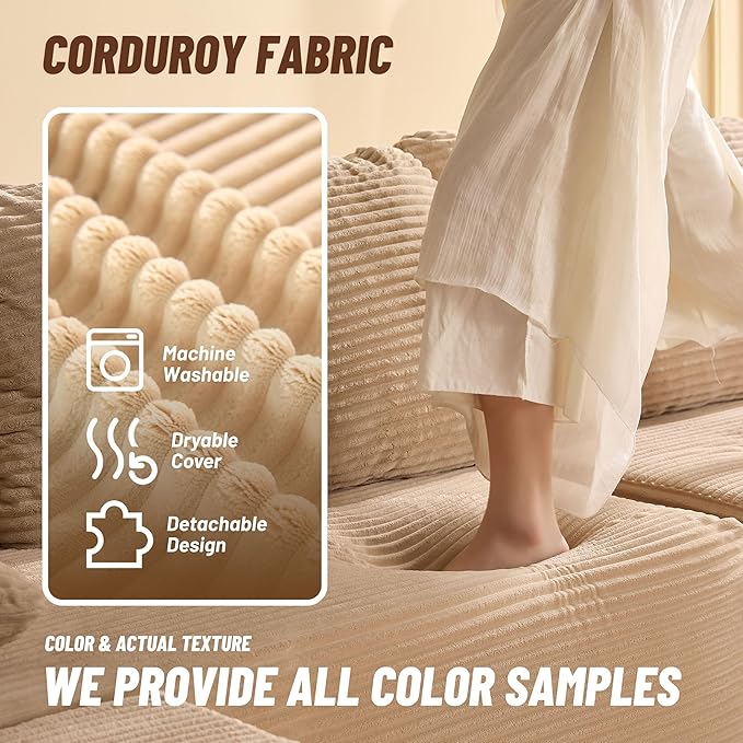 Cozy Square Ottoman Set of Comfortable Seating No Assembly Required Camel