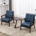 Okeysen Accent Chairs Set of 2 with Side Table Mid Century Modern Accent Chair Retro Wood and Fabric Armchairs Side Lounge Reading Comfy Arm Chair for Living Room Bedroom Office