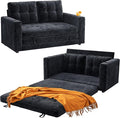 WorthFurni Convertible Sofa Bed Folding Sofa Bed 2 in1 Pull Out Loveseat Sleeper Sofa Floor Sofa Bed for Small Spaces Folding Couch Bed with Pillows for Living Room Bedroom - Black