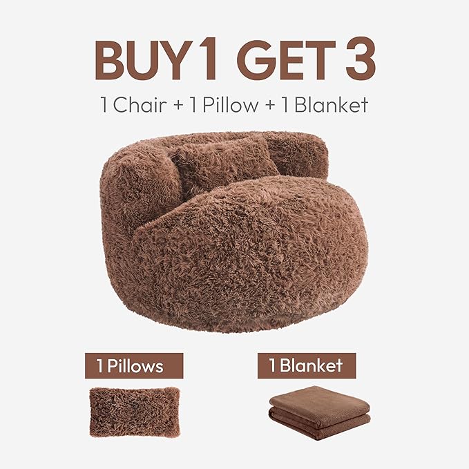 CHITA Compact Expandable Lounge Chair with Pillow Ideal for Living Room Rust