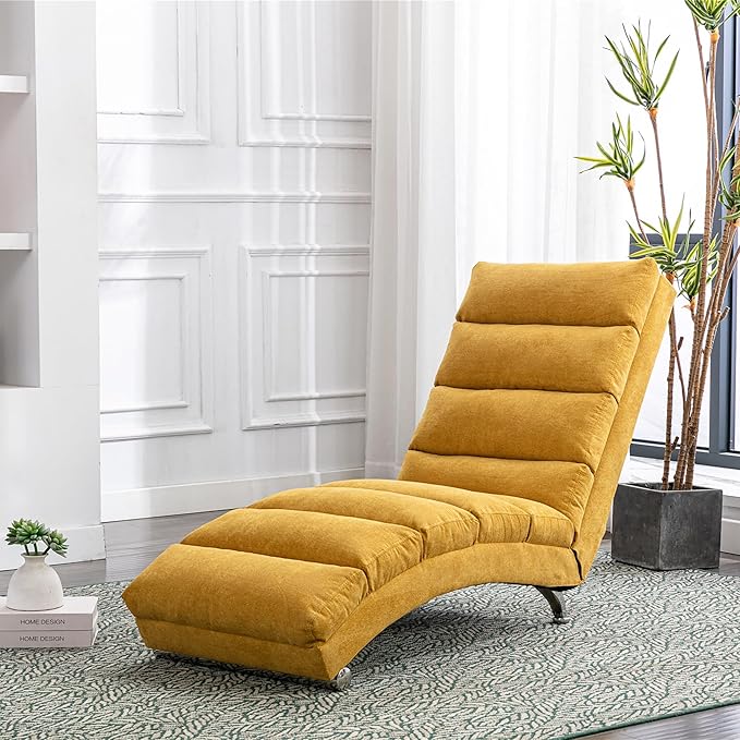 Electric Massage Chaise Lounge for Living Room Bedroom Linen Ergonomic Recliner Chair with Remote Control 5 Modes Massage