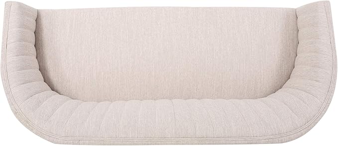 Great Deal Furniture Noble House Galena Mid-Century Fabric Loveseat in Beige