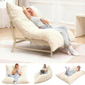Modern Accent Chair Giant Bean Bag Lounge Chairs with Sturdy Metal Frame &amp Washable Cover Comfy Upholstered Chair for Reading Room Bedroom Cream