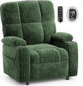 Amada Power Recliner Chair for Adults Infinite Adjustable Chenille Electric Recliner with Cup Holder Remote USB Port &amp Side Pockets Thick Seat Cushion Reclining Chair for Living Room &amp Be