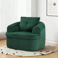 36.6 Swivel Accent Chair 360 Degree Oversized Swivel Barrel Chair for Living Room Modern Corduroy Upholstered Accent Armchair Comfy Boneless Sofa Chair for Bedroom Green