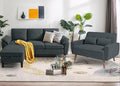 2 Piece Sofa Set Sectional Sofa Couches Set for Living Room 3 Seater &amp Loveseat Sofa with Deep Seats Couches Sets for Living Room/Bedroom/Office/Apartment(Dark Grey)